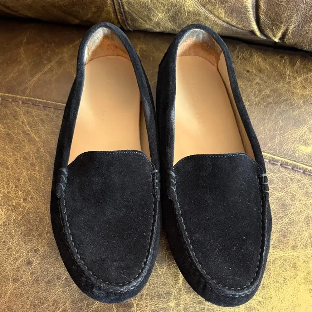 M. Gemi women’s size 38 - 8 Made in Italy Black Suede Flat Loafer shoes - Picture 1 of 6